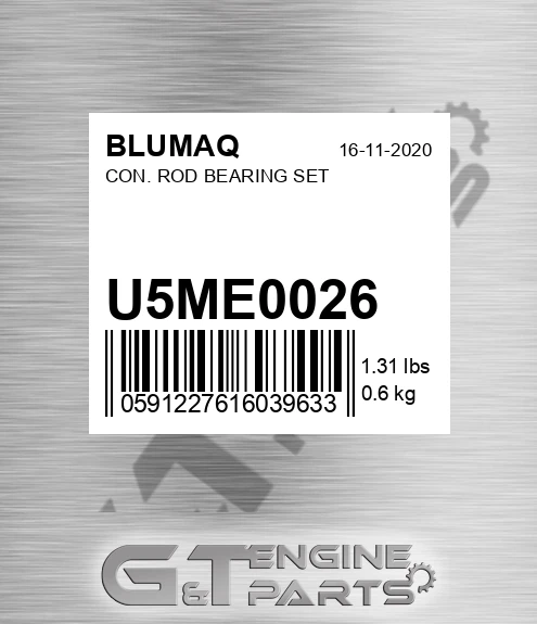 U5ME0026 Con. Rod Bearing Set for BLUMAQ