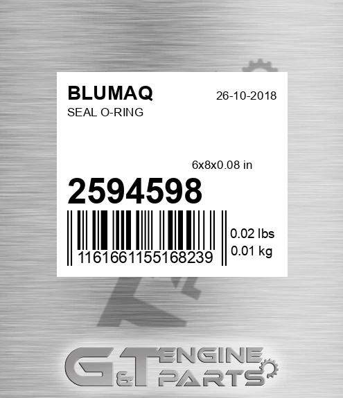 259-4598 Seal O-ring for BLUMAQ