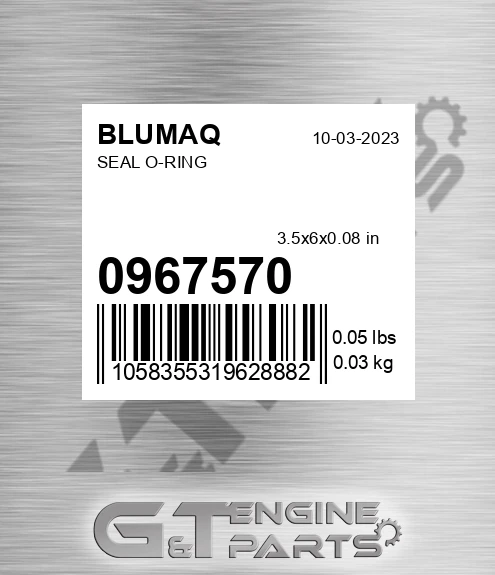 096-7570 Seal O-ring for BLUMAQ