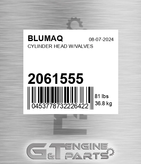206-1555 Cylinder Head W/valves for BLUMAQ