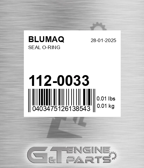 112-0033 Seal O-ring for BLUMAQ