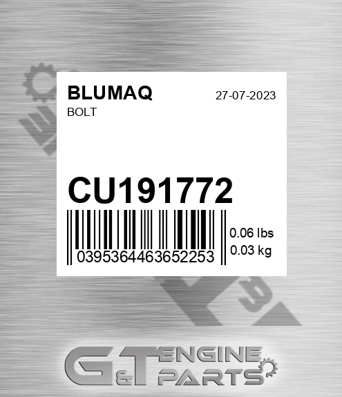 CU191772 Bolt for BLUMAQ