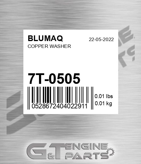 7T-0505 Copper Washer