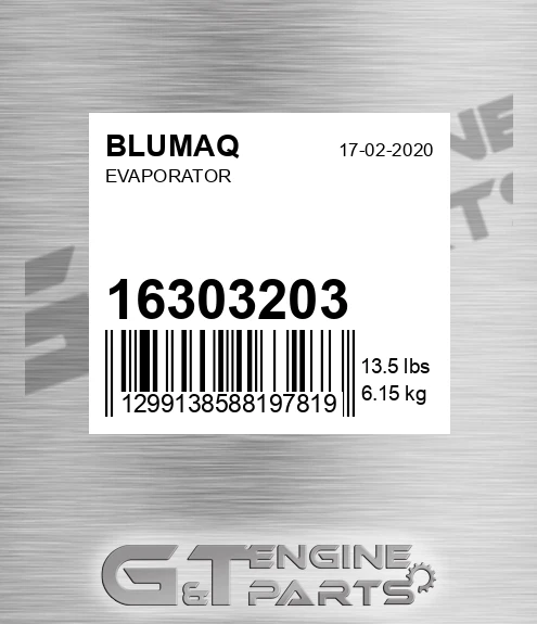 16303203 Evaporator for BLUMAQ