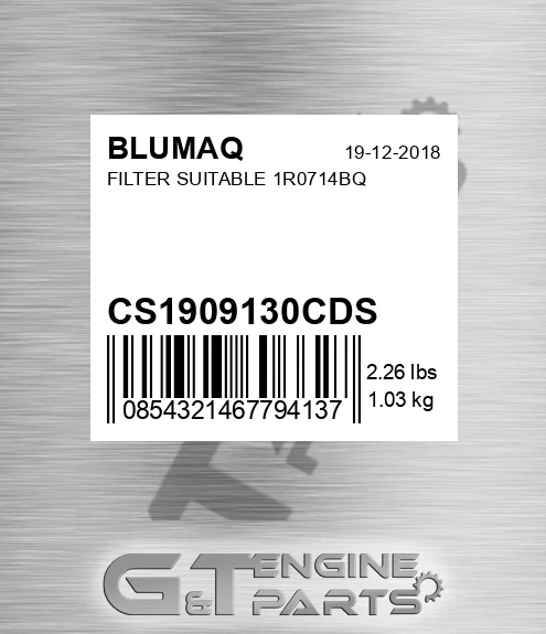 CS1909130CDS BLUMAQ Filter Suitable 1r0714bq