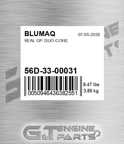 56D-33-00031 Seal Gp. Duo-cone for BLUMAQ