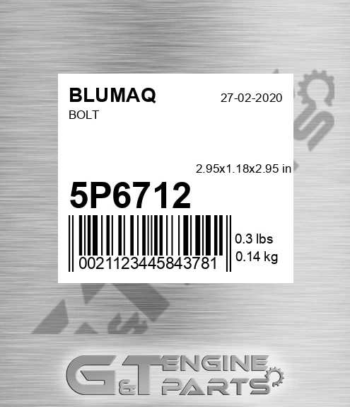 5P-6712 Bolt for BLUMAQ