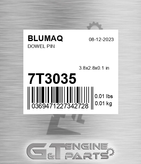 7T-3035 Dowel Pin for BLUMAQ
