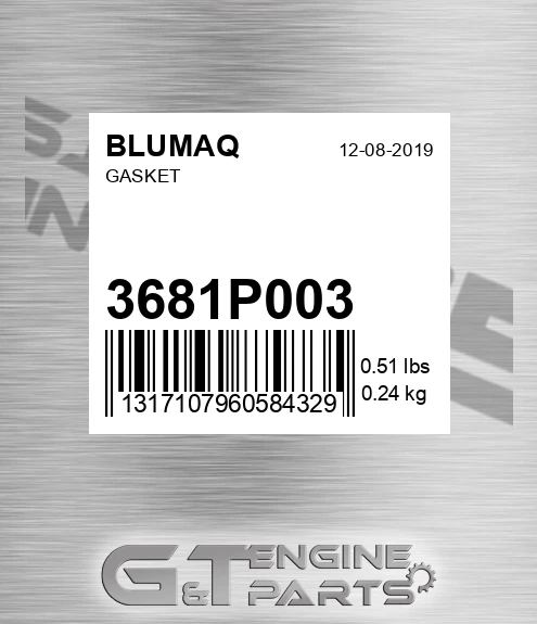 3681P003 Gasket for BLUMAQ