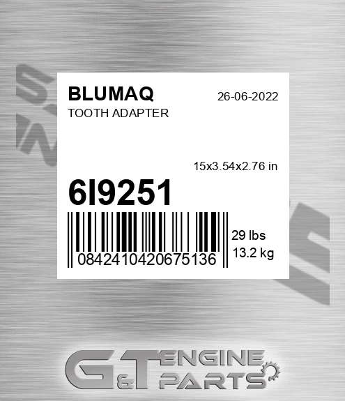 6I-9251 Tooth Adapter for BLUMAQ