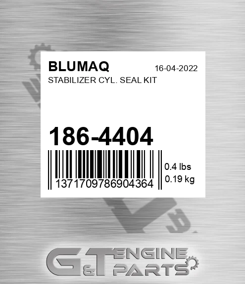 186-4404 Stabilizer Cyl. Seal Kit for BLUMAQ