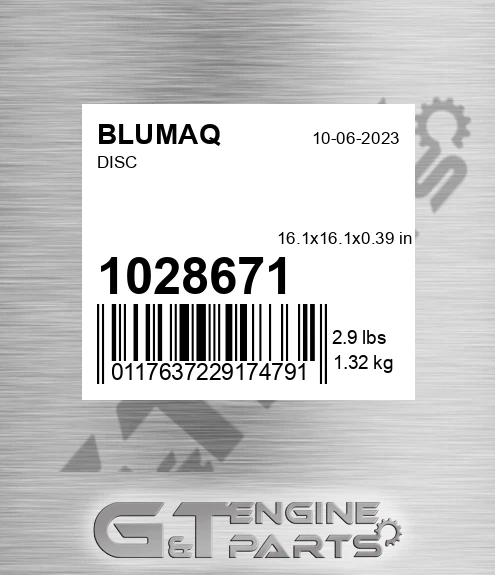 102-8671 Disc for BLUMAQ