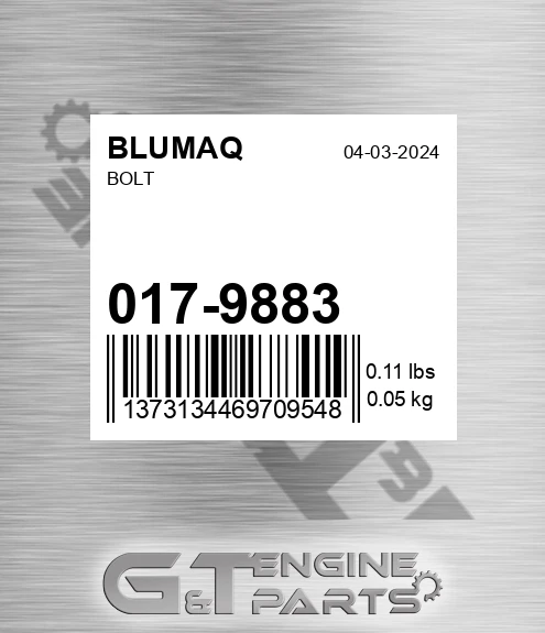 017-9883 Bolt for BLUMAQ