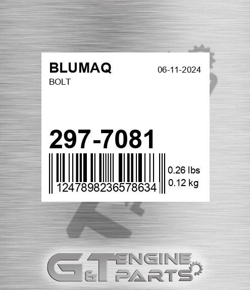 297-7081 Bolt for BLUMAQ