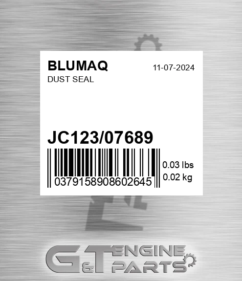 JC123/07689 Dust Seal for BLUMAQ
