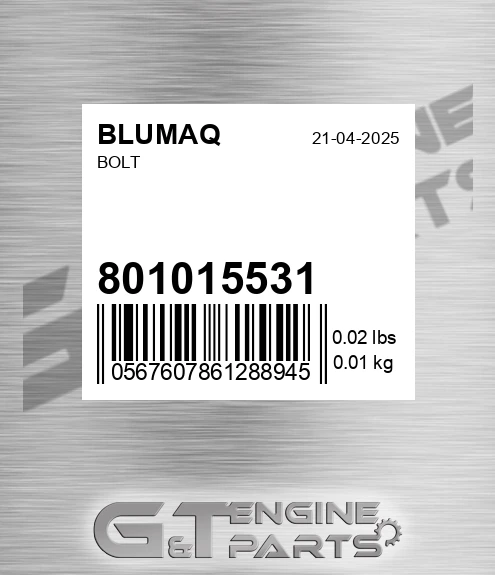 801015531 Bolt for BLUMAQ