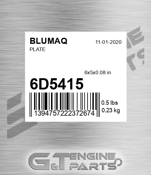 6D-5415 Plate for BLUMAQ