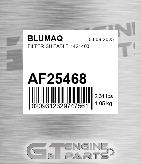 AF25468 Filter Suitable 1421403