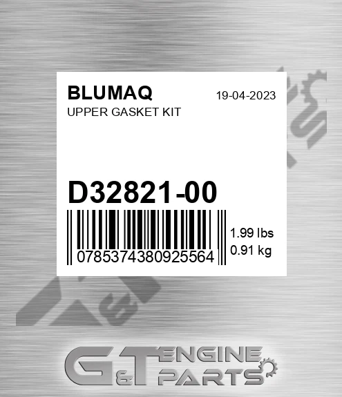 D32821-00 Upper Gasket Kit for BLUMAQ