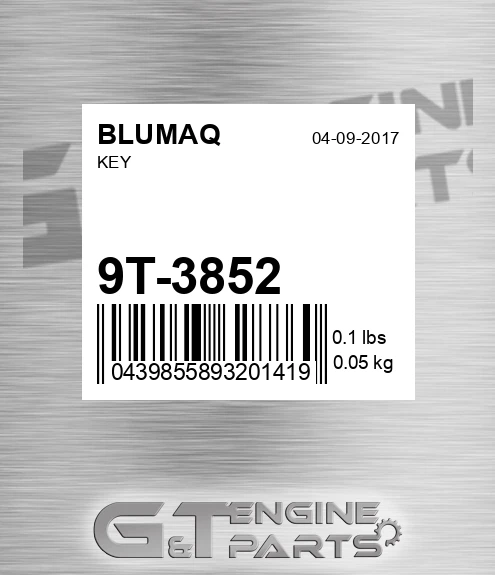9T-3852 Key for BLUMAQ