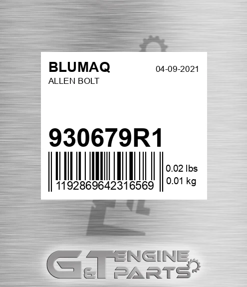 930679R1 Allen Bolt