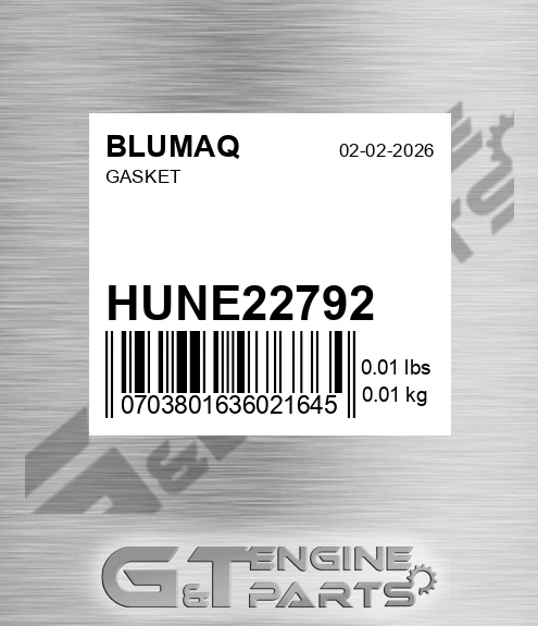 HUNE22792 Gasket for BLUMAQ