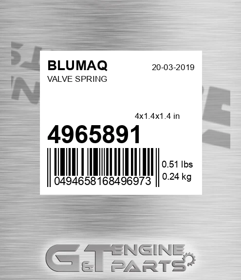 4965891 Valve Spring for BLUMAQ