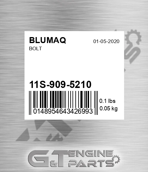 11S-909-5210 Bolt for BLUMAQ