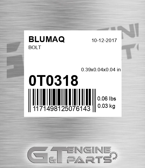 0T-0318 Bolt for BLUMAQ
