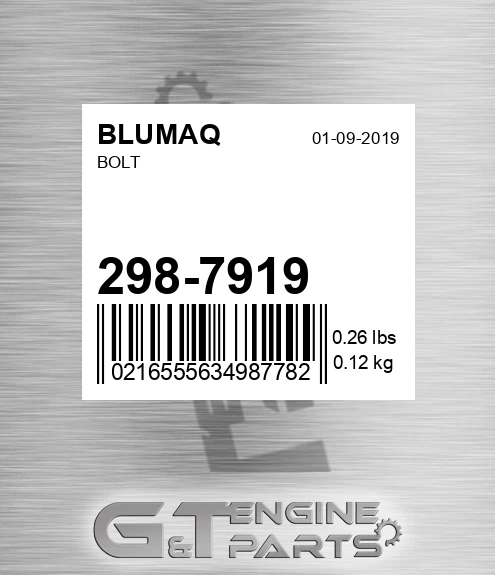 298-7919 Bolt for BLUMAQ