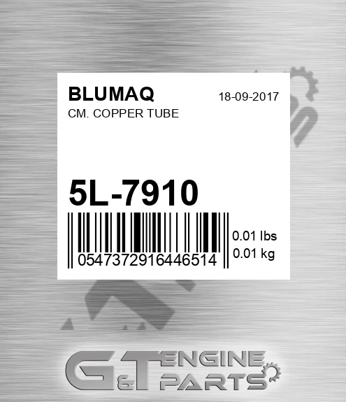 5L-7910 Cm. Copper Tube for BLUMAQ