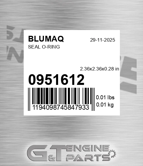 095-1612 Seal O-ring for BLUMAQ