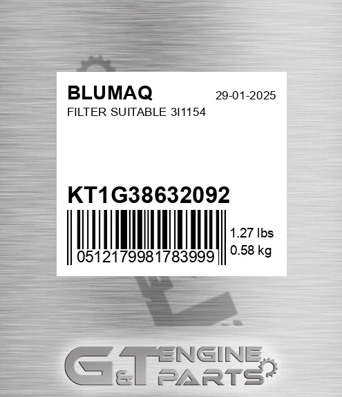 KT1G38632092 Filter Suitable 3i1154 for BLUMAQ