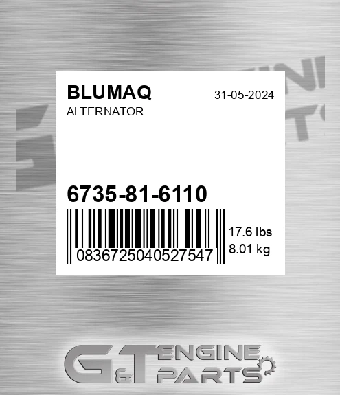 6735-81-6110 Alternator
