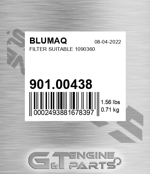901.00438 Filter Suitable 1090360 for BLUMAQ
