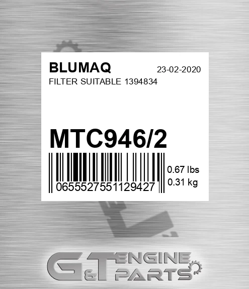 MTC946/2 Filter Suitable 1394834 for BLUMAQ