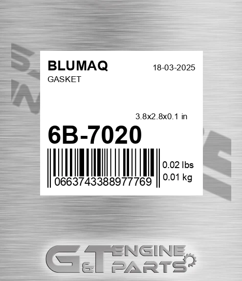 6B-7020 Gasket for BLUMAQ