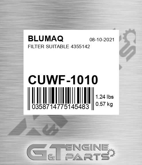 CUWF-1010 Filter Suitable 4355142