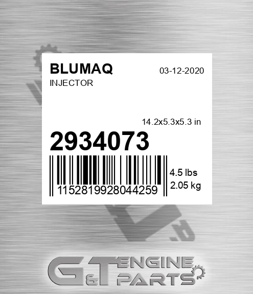 293-4073 Injector for BLUMAQ