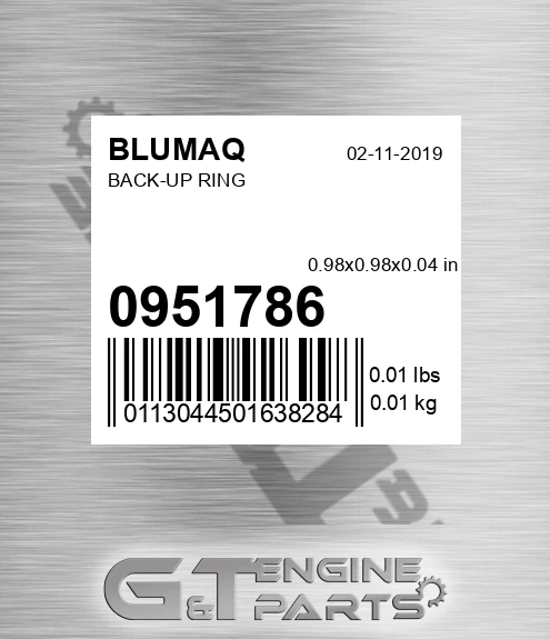 095-1786 Back-up Ring for BLUMAQ