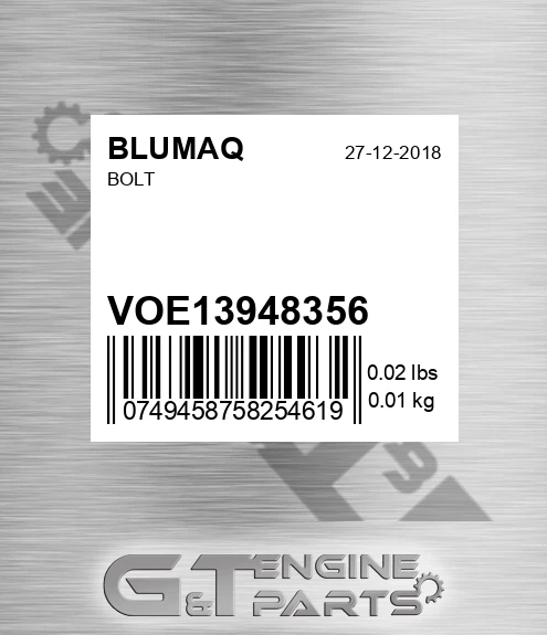 VOE13948356 Bolt for BLUMAQ