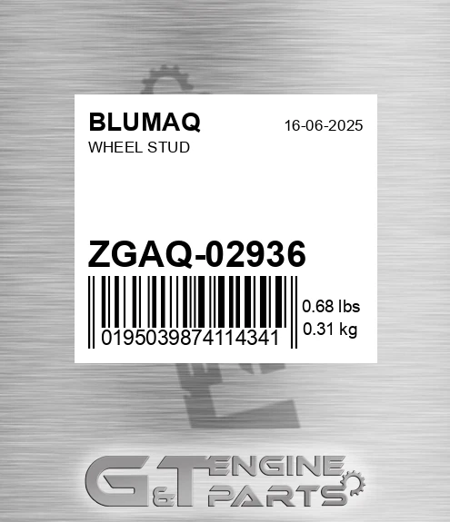 ZGAQ-02936 Wheel Stud for BLUMAQ