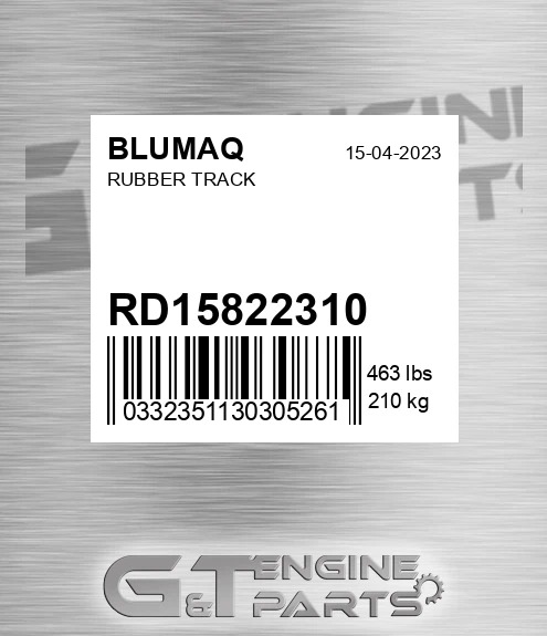 RD15822310 Rubber Track for BLUMAQ