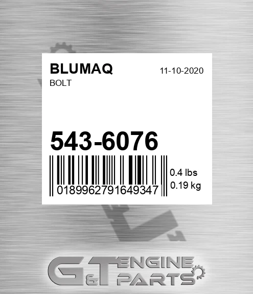 543-6076 Bolt for BLUMAQ