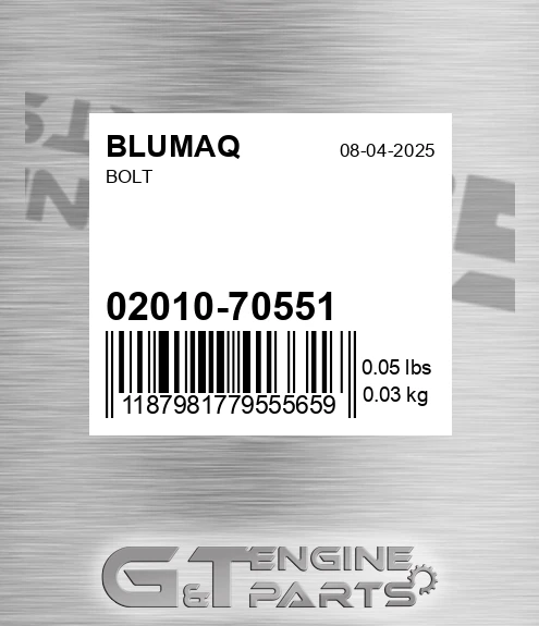 02010-70551 Bolt for BLUMAQ