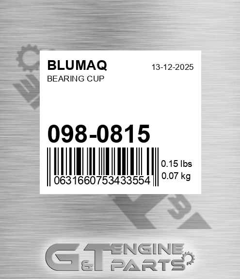 098-0815 Bearing Cup for BLUMAQ