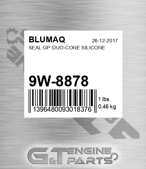 9W-8878 Seal Gp. Duo-cone Silicone for BLUMAQ