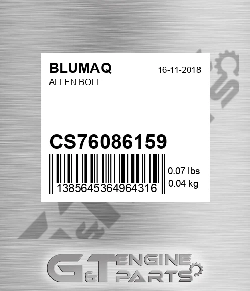 CS76086159 Allen Bolt for BLUMAQ