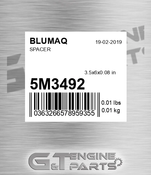 5M-3492 Spacer for BLUMAQ