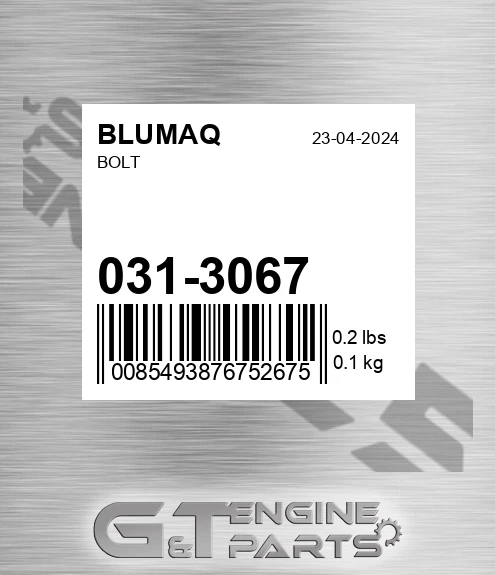 031-3067 Bolt for BLUMAQ